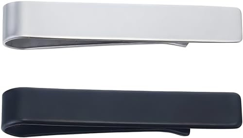 RABBITO Krawattennadel, schmal, 4,8 cm, Silber, Schwarz, metall