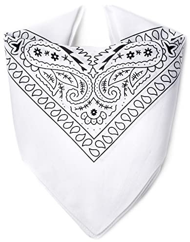 Karl Loven EL BANDANA - Estampado Paisley - 100% Algodón - Máximo grosor - 20 Colores Exclusivos - Blanco