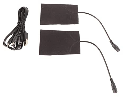 Juego de almohadillas térmicas, almohadilla térmica portátil de fibra de carbono de 5 V, almohadilla térmica USB, alfombrilla térmica para fiebre eléctrica, adecuada para guantes y otros tipos de cale