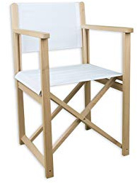 Promo Trade Regie Stuhl, Holz (Stofffarbe weiß)