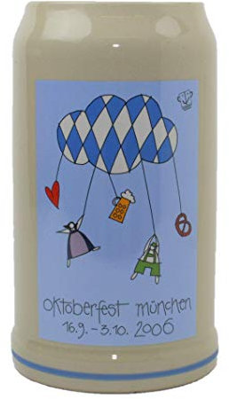 Steinfixx® - Boccale originale Oktoberfestkrug 2006 I, brocca annuale, boccale da collezione, confezione originale