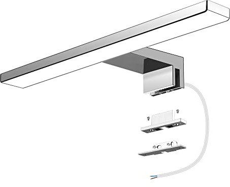 Aourow LED Lampes Miroir Salle de Bain 5W 500 Lumens, 30cm Blanc Froid 6000K, Applique Murale Salle de Bain étanche IP44 pour Miroir, pas D'éclairage de Meuble Scintillant LISA300-6000K