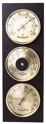 HATHWAY Barometer,Barometers for The Home Wall,Barometer Thermometer Hygrometer,Multifunctional Machinery Weather Station,for Garden,Office,Living Room