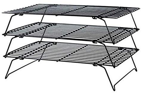 Rafornty 3 Layers Stackable Cooling Rack Metal Cake Cookie Bread Cooling Rack Net Mat Holder Dry Cooler for Cooking