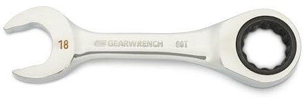 GEARWRENCH Llave de trinquete combinada de 18 mm, 90 dientes, 12 puntos, 86848