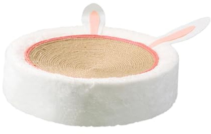 perfk Kratzpappe für Katzen, Runden Katzen Kratzbrett zum Kratzen der Pfoten,Qualitäts-Pappe,Kätzchen-Schlafnest, 39 x 10cm, Ungefärbtes Seil