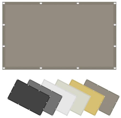 Sonnensegel Nach Maß mit ösen 1.5 x 6.1 m, Wasserdicht 98% UV Schutz Sonnensegel mit öSen Nach Maß inkl Befestigungsseile für Garten Terrasse, Taupe