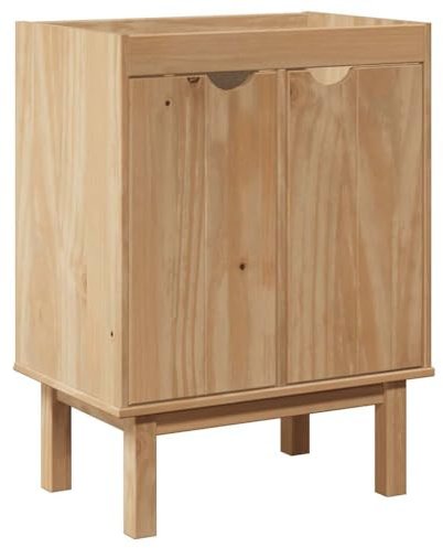 vidaXL Badrumsskåp OTTA 59x40x80 cm massiv furu, tvättställsskåp, vaskskåp, tvättställsunderskåp, badrumsskåp, handfatsskåp
