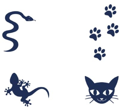 Tattwo.me – Temporäre Tattoos für Erwachsene und Kinder, hält 2 Wochen, wasserfest – 4 Ausschneidevorlagen mit Tiermotiven – Pflanzliche Tinte – EU-Kosmetik-Zertifikat – (P0952)