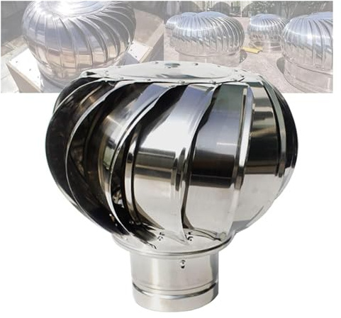 Comignoli girevoli, Aspiratore Fumi Girevole Inox Resistente in acciaio inossidabile 304 robusto e indeformabile for la dissipazione del calore di scarico della bocca del camino(25cm(9.8in))
