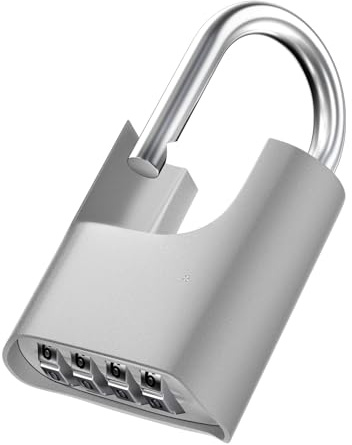 ZHEGE Heavy Duty Combination Padlock Outdoor, Anti-Attack Design (Grey) | 4 Digit Padlocks with Code Weatherproof, Combination Lock, Large Number Padlock for Shed, Garage, Gate, Fence