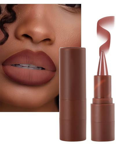 2 In 1 Lipstick & Lipliner, Gradient Velvety Nude Lippenstift 24 Stunden Halt, Wasserfest Lip Liner mit Matte & Glatte Finish,Lang anhaltend & Hochpigmentierter Lippenkonturenstift