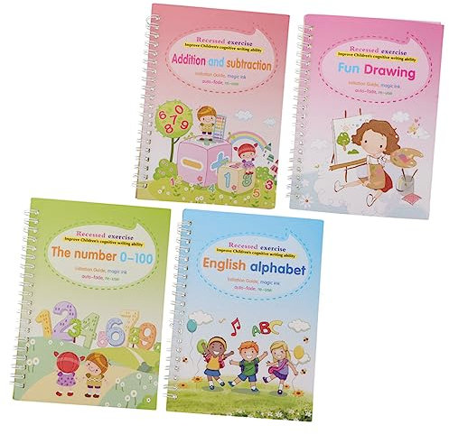 Operitacx 4stücke Englisch-übungsbuch Für Junge Mädchen Kalligrafie-trainingsbuch Schreibheft Mit Abwechslungsreichen Inhalten Hochwertigem Material Spielerischen Aktivitäten Für Wortschatze