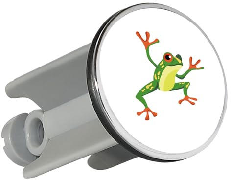Huuraa Waschbeckenstöpsel Frosch Comic Geschenk | Universal Stopfen 4cm höhenverstellbar Abflussstopfen Geschenkidee Stöpsel mit Motiv für das Waschbecken