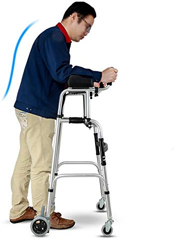 Gehhilfe Höhenverstellbarer Mobilitäts-Walker Senioren, tragbarer Rollator-Sitz 4 Räder, klappbarer aufrechter Frauen Erwachsene