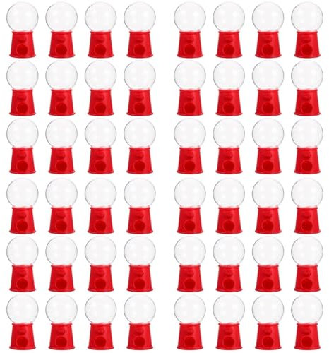 RYQZOVKX Mini Banco de máquinas de Dulces: máquina expendedora de Dulces con de 3 Pulgadas, dispensador de Granos de Caramelo, máquina de chicles, Recarga fácil de Girar, Paquete de 24(Redx4pcs)