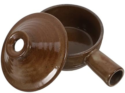 Zerodeko Cazuela De Barro Con Tapa Para Guisos y Sopas Olla Para Microondas Resistente Al Calor y Antiadherente Para Arroz y Bibimbap Cocina Casera