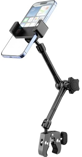 Dosvsi Soporte Movil Silla de Ruedas, [Metal Súper Estable] Soporte Teléfono para Cochecito Barco Bici Estática, Rotación 360° Porta Manillar para Phone 16 Pro MAX 15 14 13 12 Plus, Galaxy y Más 4-7