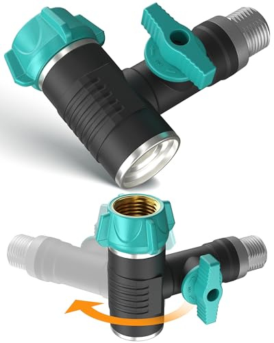 rainfactory répartiteur d’Eau 1 Voie 3/4 - Robinet Simple Sortie avec raccord Tuyau arrosage 360° et vanne indépendante - Adaptateur Jardin pour Tuyau, arrosage et terrasse