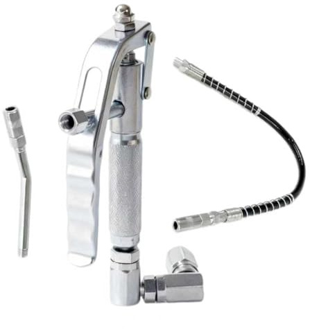 Grease Gun Control Handle Valve for Heavy Duty Grease Pump, 7500 PSI High Pressure Pneumatic Grease Gun, 1/4 NPT Thread, 18 Flexible Spout with Spring & 4 Jaw Grease Gun Coupler, 360° Z Swivel
