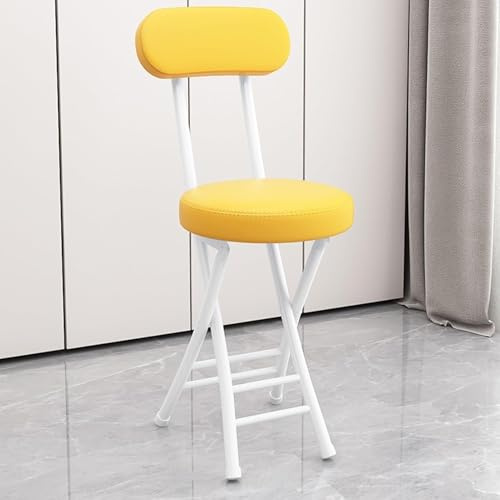 OGYJMSFN Sgabelli da Bar Sgabello pieghevole imbottito, pieghevole, da bar, 47 cm, sedia rotonda portatile con capacità, pieghevole for la colazione, la sala da pranzo, il soggiorno(Yellow)