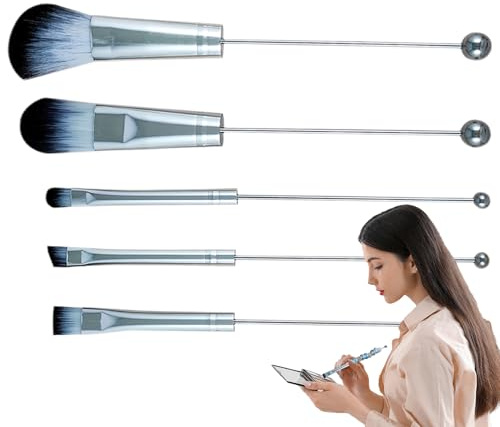 Set Med Sminkborstar 5-Delars Verktyg För Blandning Och Skulptering | Sminkborstar För Kvinnor Används För Olika Foundation Ögonskugga Concealer Rouge Fixeringspudder Och Är Lämplig För Och