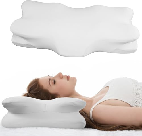 Ergonomic Double-Wing Cervical Neck Pillow – Orthopedic Memory Foam Neck Support Pillow for Side Sleepers, Cervical Spine Alignment & Shoulder Pain Relief