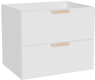 Vente-unique - Mobile sotto lavabo Avoreli - L 60cm x P 46cm x H 50cm - truciolato - bianco