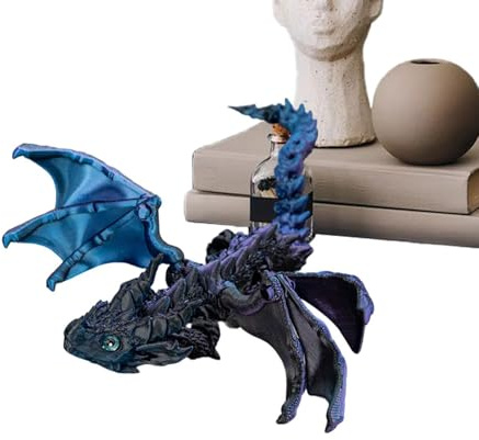 Dragon Figurine, Toy Dragon Realistisk flygande drakefigur | Rörliga leder, verkställande skrivbordsleksaker för barn, vuxna, samlare