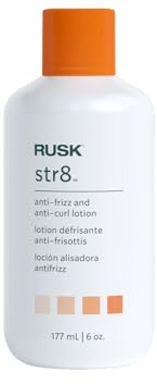 RUSK Designer Collection Str8 Anti-Frizz and Anti-Curl Lotion, Light, Greaseless, Temporarily Removes Curl and Eliminates Frizz, White 6 oz