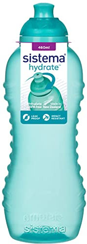 Sistema Twist 'n' Sip Squeeze botella de agua deportiva | Botella de agua a prueba de fugas | 460 ml | Sin BPA | Verde