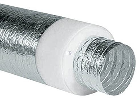 Tubo Flessibile Alluminio Isolato Afonico Aria Calda Fredda VMC 10 metri DN 80
