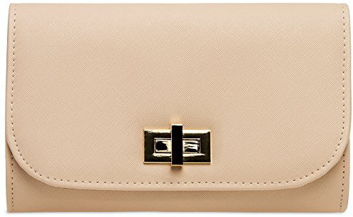 Caspar TA389 elegante Damen Envelope Clutch Tasche Abendtasche mit langer Kette