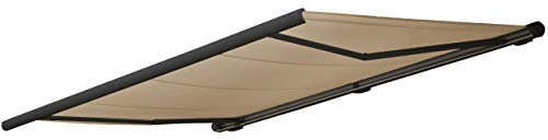 Mendler Elektrische Kassettenmarkise T122, Markise Vollkassette 4x3m - Polyester Creme, Rahmen anthrazit