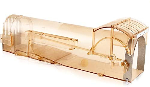 ele ELEOPTION Maus Lebendfallen Mausefalle Rattenfalle Mäusefalle Marderfalle Katzenfalle Lebend (Braun Transparent)