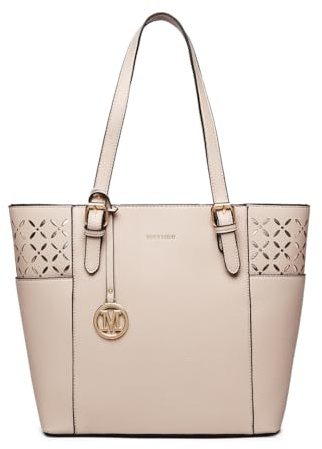 Miss Lulu Handtasche Damen Shopper handtasche Elegantes Schultertaschen Laser-Gravur Große Damentasche mit verstellbarem Schulterriemen