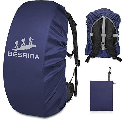 Besrina Funda Impermeable para Mochila, 15-90L Cubierta Mochila Impermeable Protectores, Funda Mochila con Reflectante para Viajes, Salidas Nocturnas, Ciclismo