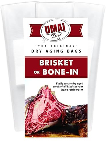 UMAi Dry Aging bag for Steaks, Pack of 3, Dry Age Bags for Meat, Brisket or Bone-In up to 20 lbs, Home Steak Ager Refrigerator