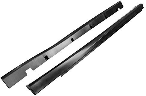 IKON MOTORSPORTS, Side Skirts Compatible with 2011-2023 Dodge Charger, SRT Style Unpainted Black Side Skirt Extension Rocker Panel Driver Passenger Side, 2012 2013 2014 2015 2016 2017 2018 2019