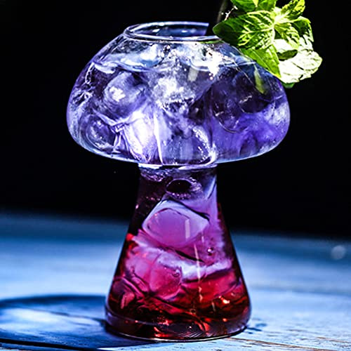 Cabilock 2pcs Mushroom Shaped Cocktail Glass for Bar Party Cup Festive Holiday Indoor Drinking Glass
