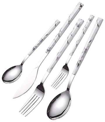 Eljjhah Couverts en Bois Set Forme Pierre Couteau Fourchette cuillère Western Art de la Table dîner Set ustensiles de Cuisine Ensembles Goutte (Color : 30pcs)