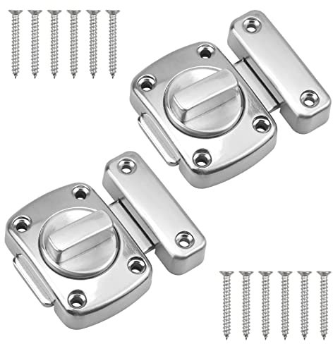 Türriegel Diebstahlsicherung 2 Stück Latch Edelstahl Drehriegel Riegelschloss Schrank Tür Türschloss Riegel Bolzenriegel Diebstahlschutz Lock Geeignet für Meisten Arten Türen