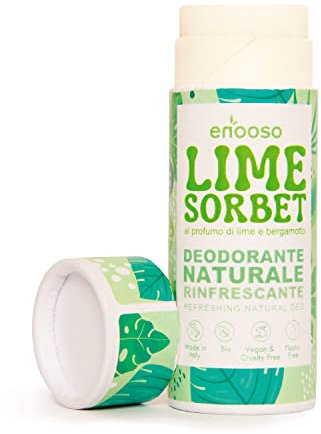 Desodorante sin aluminio ni parabenos para el mal olor | LIMA Y BERGAMOTA, Protección contra el Sudor de las axilas, Desodorante Natural en crema solida, Unisex Mujer Y Hombre, Vegano y Sin Plastico