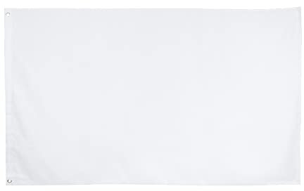 Bandiera Bianca 90x150 cm Bandiere Bianca Poliestere Festival 2 Occhielli in Metallo all'Aperto Celebrazione per Feste Decorazione per Sport da Giardino Scuola Compleanno Artigianato - 3 X 5 Piedi