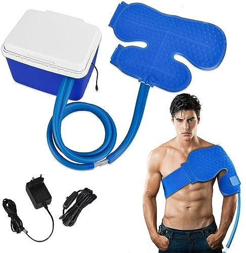 Cozion Kältetherapie-Maschine, Autozyklisch Eistherapie-System, Universelles Eistherapie-Pad für Knie, Schultern, Schwellungen, Verstauchungen, Wiederverwendbare postoperative Pflege + Knieschoner