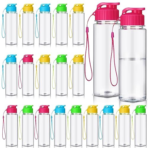Mifoci 20 Pcs Plastic Water Bottles Bulk 17 oz, Colorful