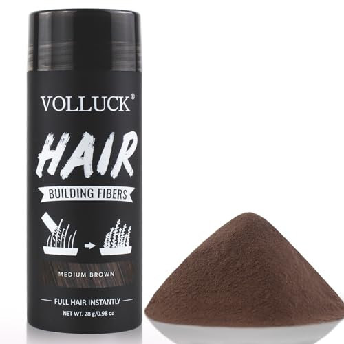 VOLLUCK Fibre Cheratina per Capelli, Naturale Fibre Capelli Uomo Donna (Marrone Medio)