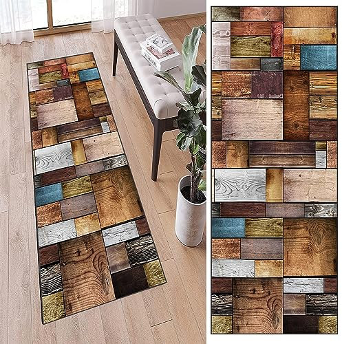 Bettvorleger Teppich Läufer für 70 x 130 cm rutschfest Pflegeleicht Küchenläufer Flurteppich Flurläufer Erhältlich in vielen Größen für Flur & Wohnraum, A