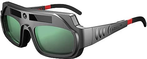 Viitech Schweißbrille mit Automatischer Verdunkelung, Solarbetriebene Schweißbrille, Automatisch Verdunkelnde Augenschutzbrille mit Verstellbaren Augenbeinen, Bequeme Schweißschutzbrille