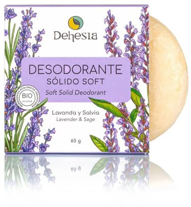 Desodorante Sólido Soft BIO con Lavanda y Salvia. 100% natural, sin aluminio, sin alcohol y sin plástico | Fácil de usar, eficaz y saludable | Ideal para pieles sensibles